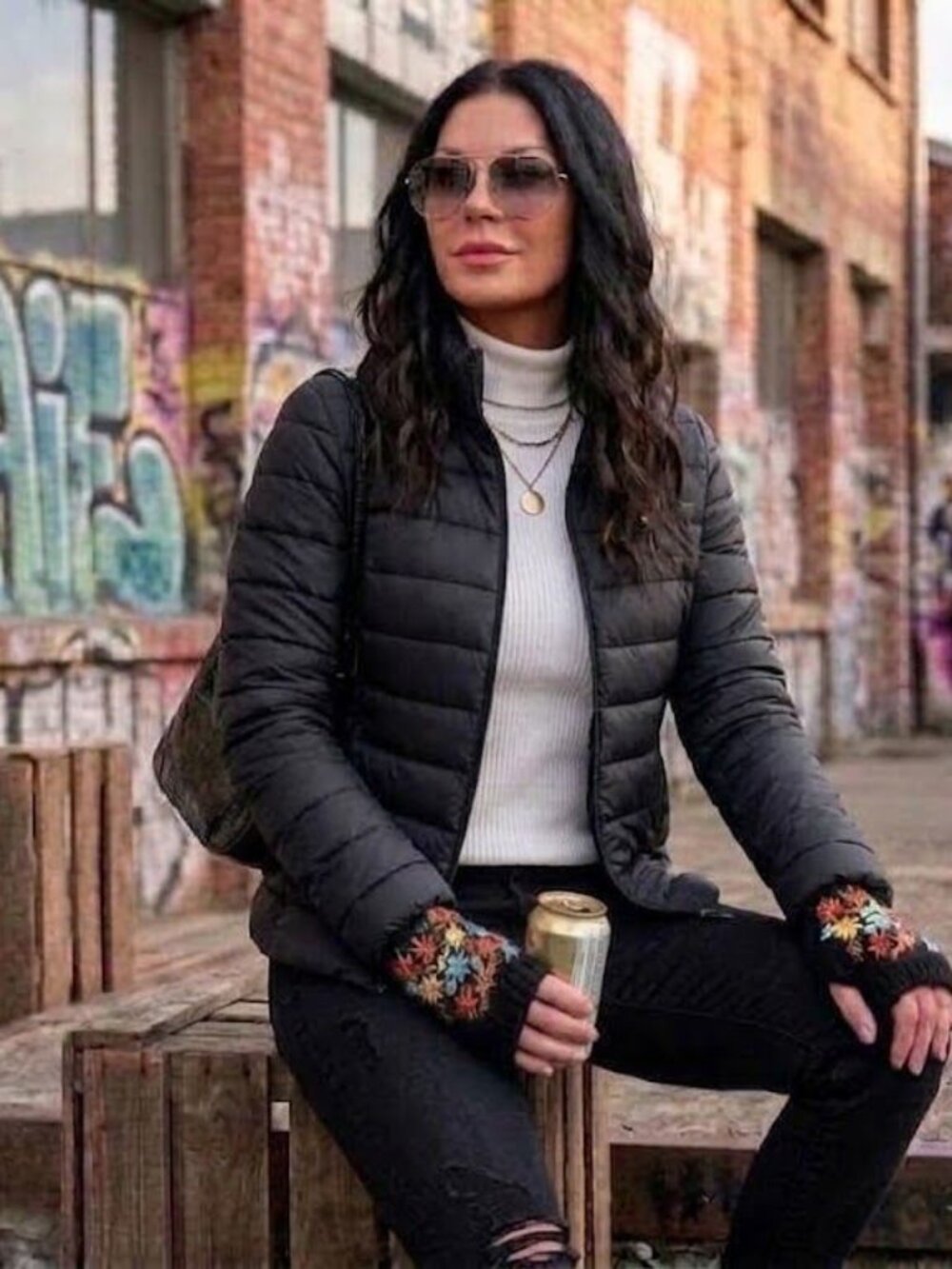 new Black Lightweight Warm Puffer Jacket XL